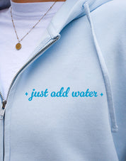 Just Add Water Printed Boxy Organic Cotton Zip Hoodie