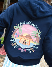 Just Add Water Printed Boxy Organic Cotton Zip Hoodie