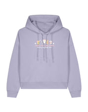 Cats Embroidered Boxy Organic Cotton Hoodie