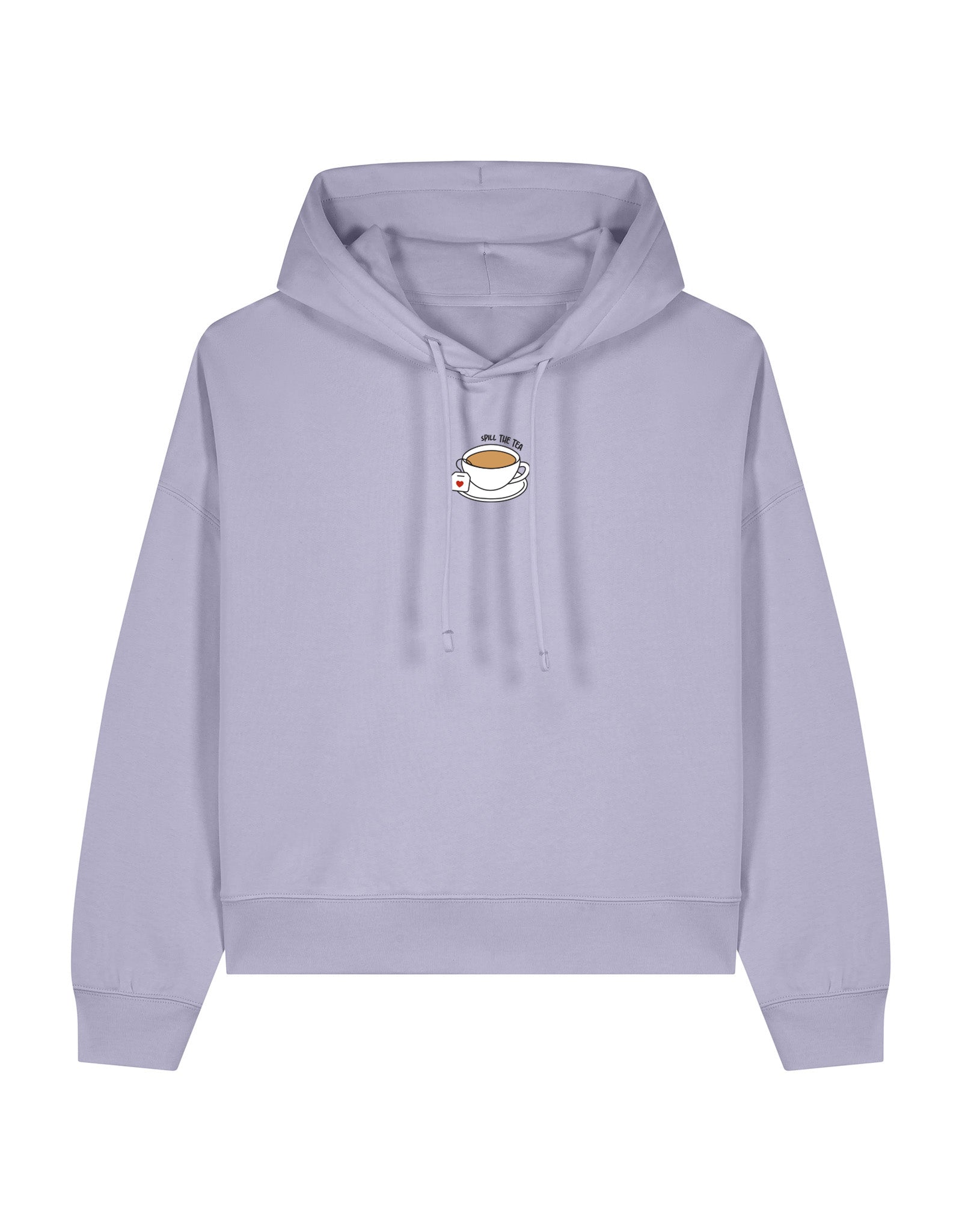 Spill The Tea Embroidered Boxy Organic Cotton Hoodie