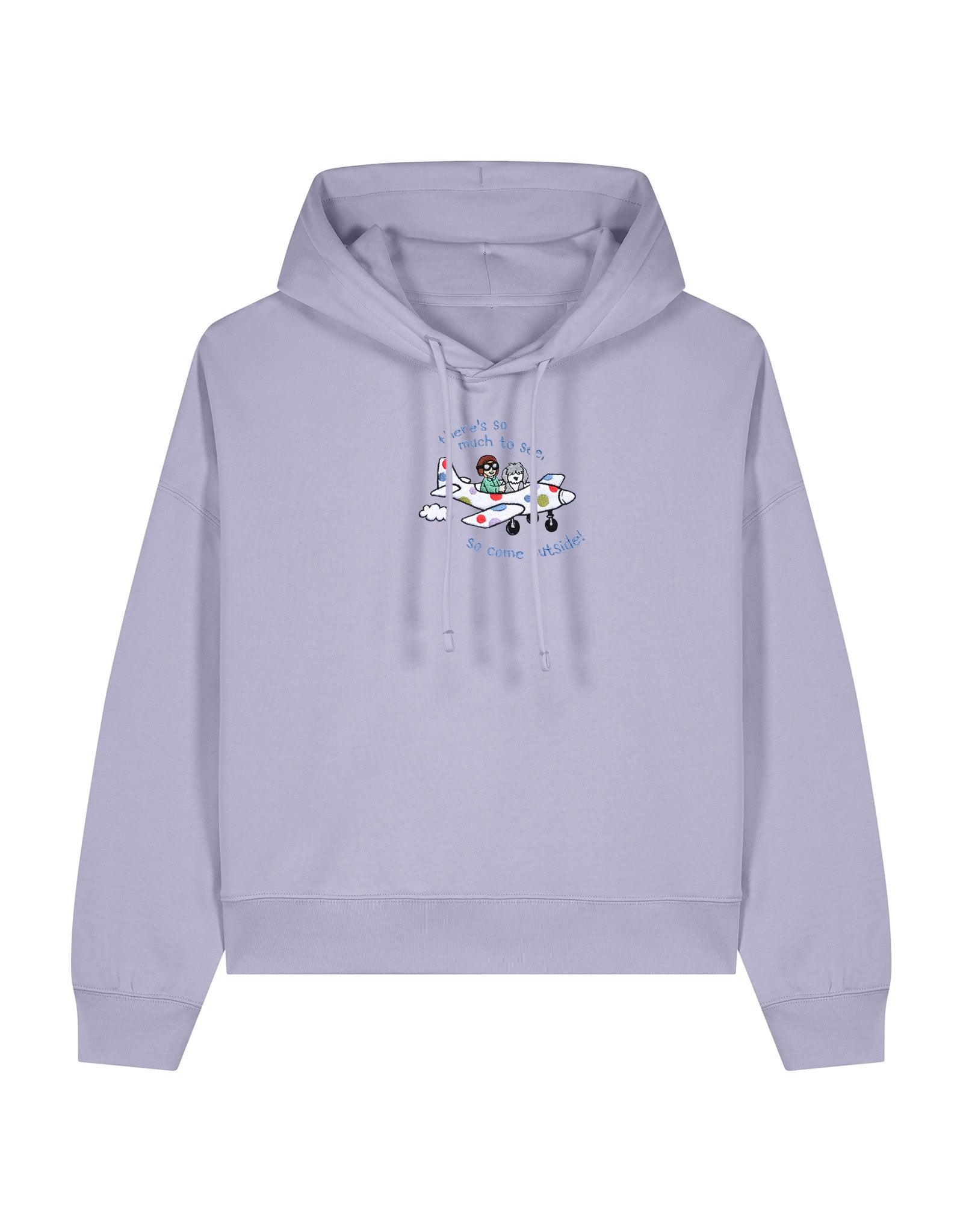 Come Outside Embroidered Boxy Organic Cotton Hoodie