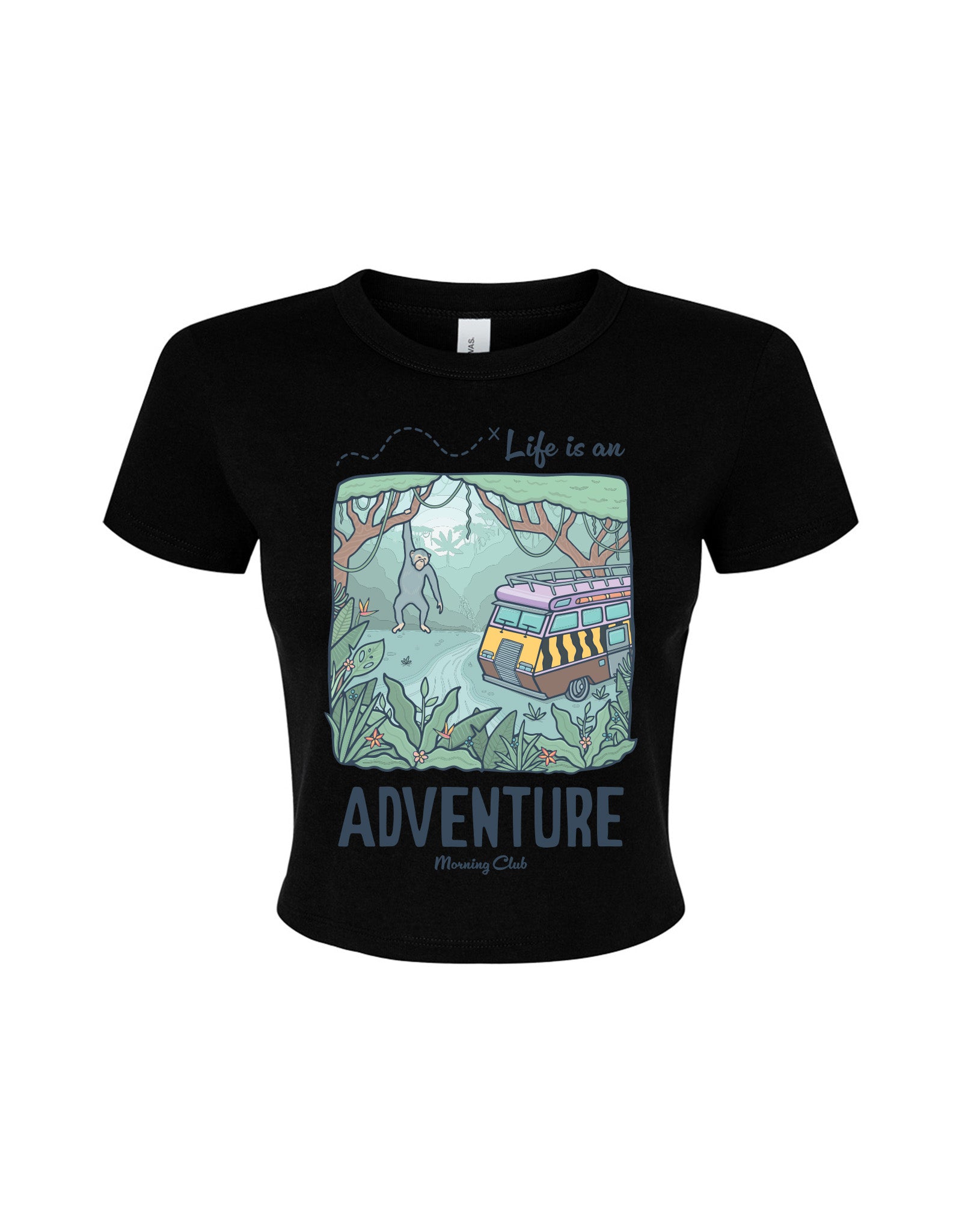 Life Is An Adventure Printed Micro Rib Baby Tee