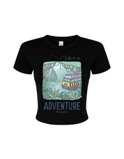Life Is An Adventure Printed Micro Rib Baby Tee