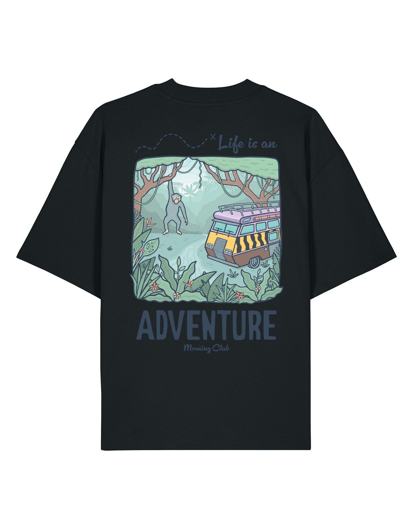 Life Is An Adventure Printed Oversized Organic Cotton Tee