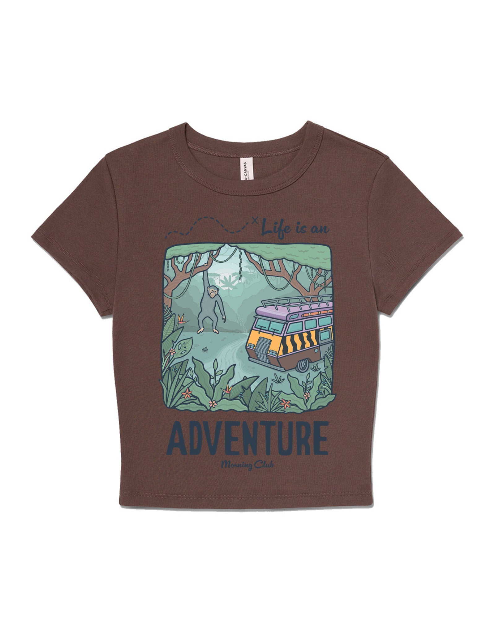 Life Is An Adventure Printed Micro Rib Baby Tee