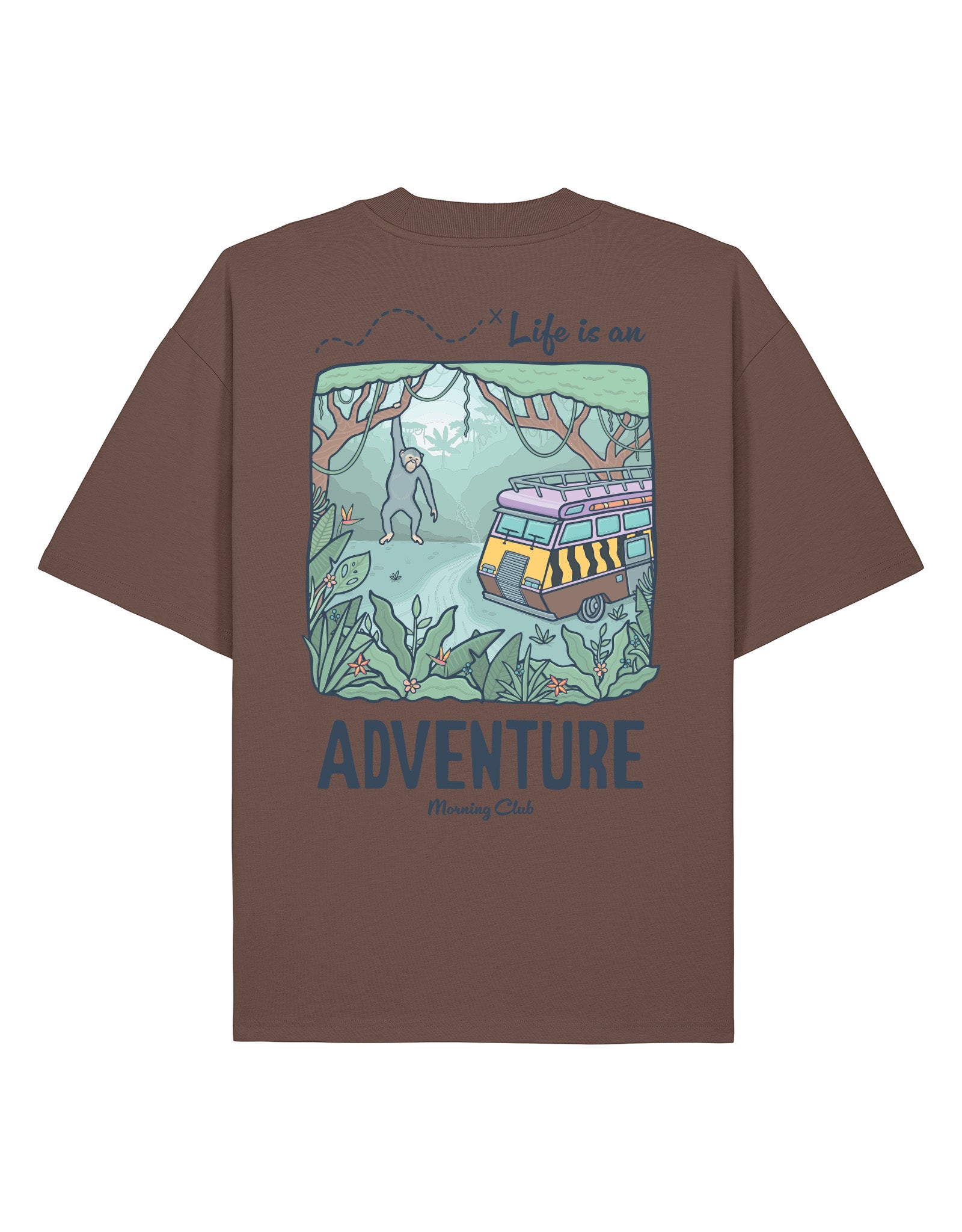 Life Is An Adventure Printed Oversized Organic Cotton Tee