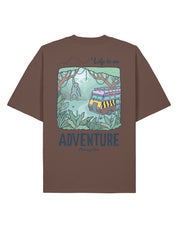 Life Is An Adventure Printed Oversized Organic Cotton Tee