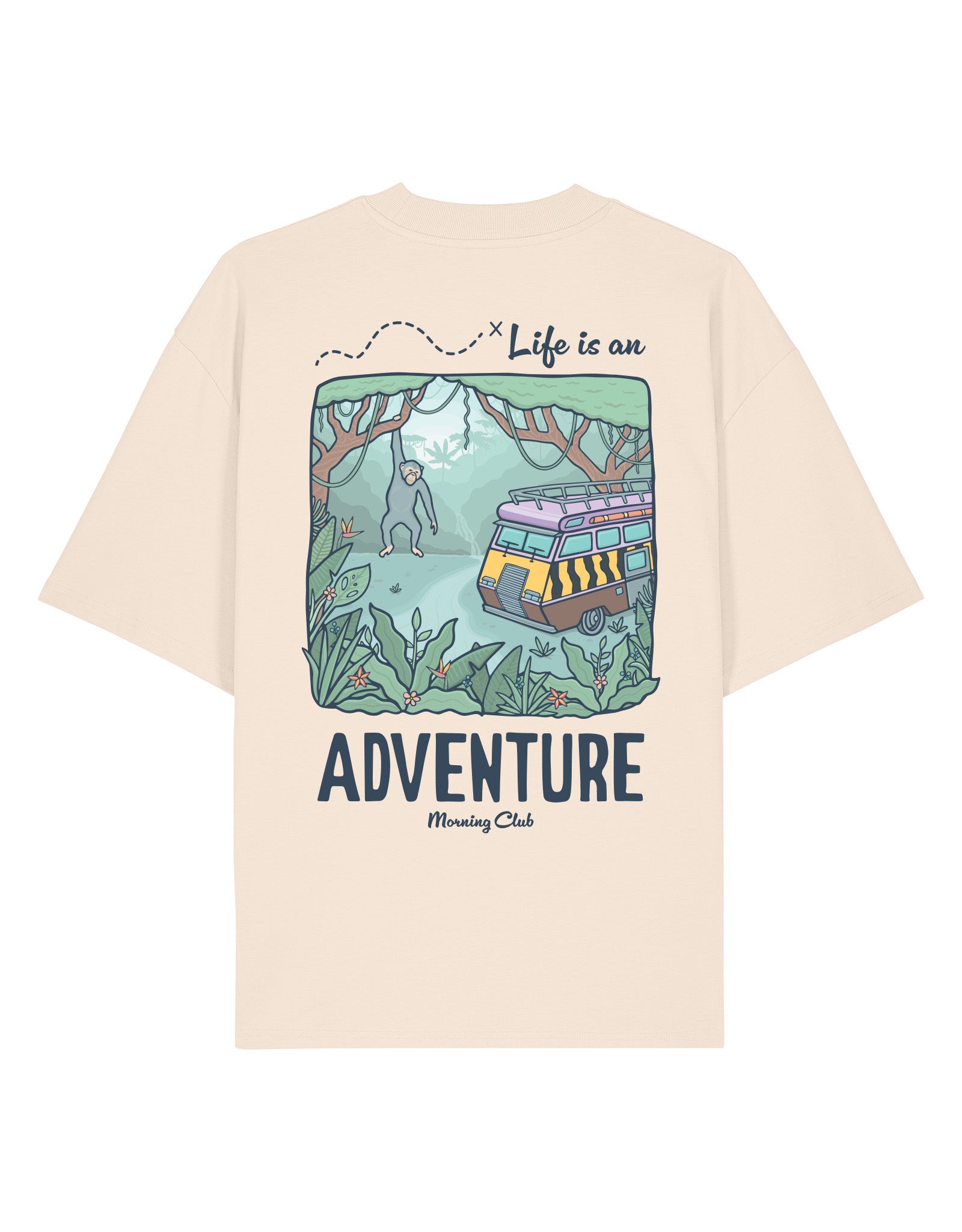 Life Is An Adventure Printed Oversized Organic Cotton Tee