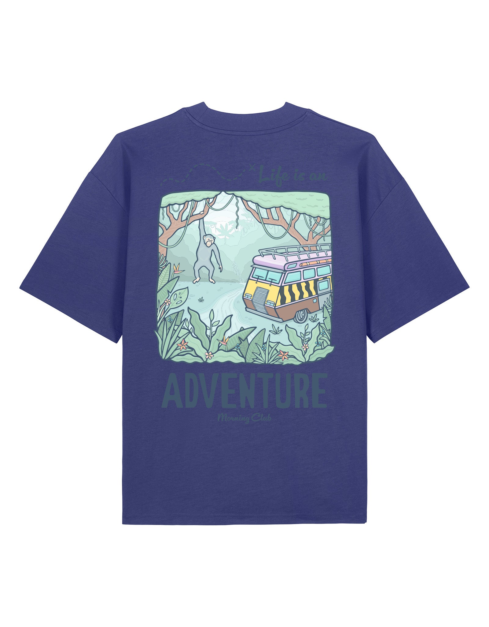 Life Is An Adventure Printed Oversized Organic Cotton Tee