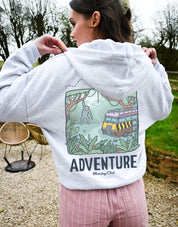 Life Is An Adventure Printed Boxy Organic Cotton Zip Hoodie
