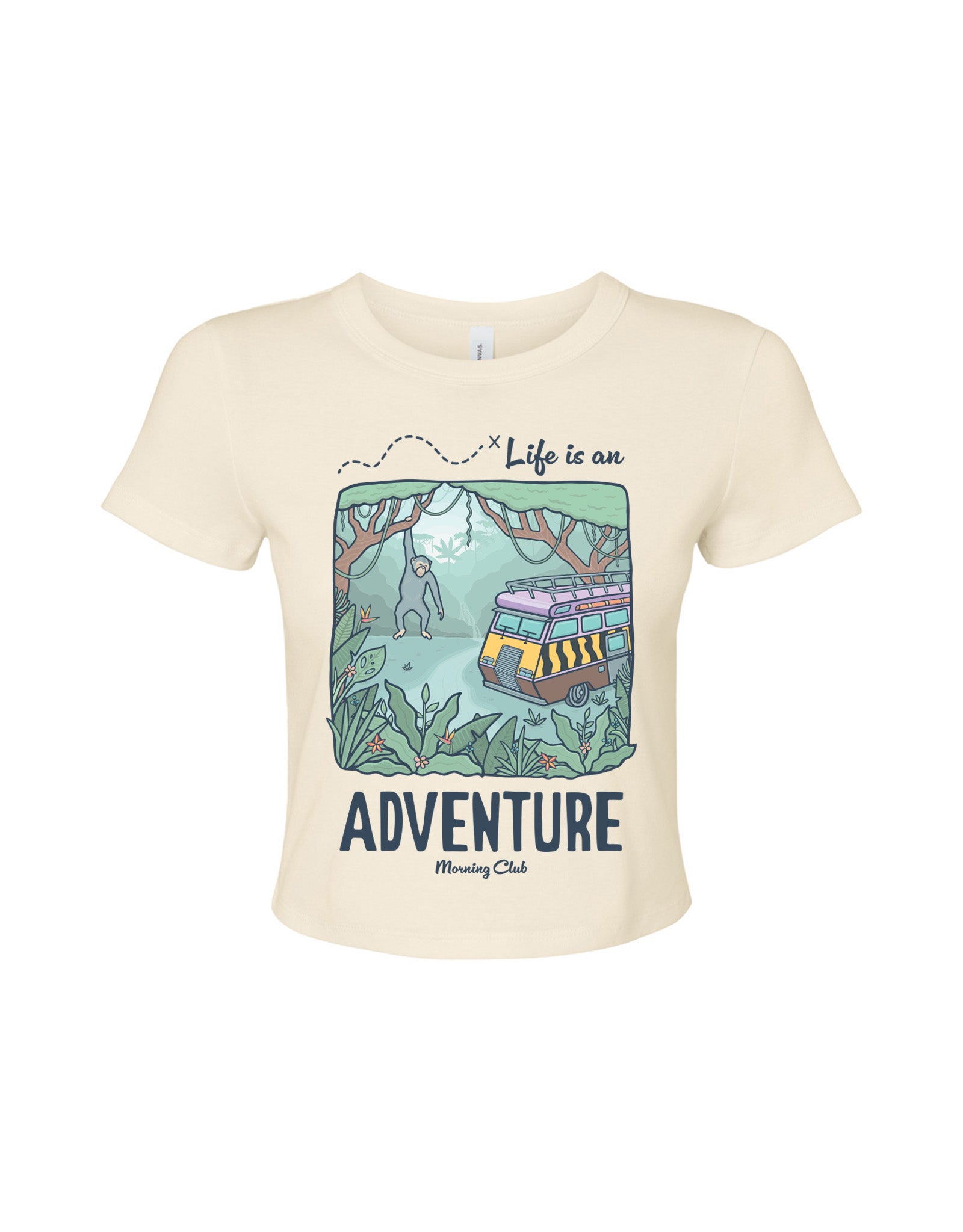 Life Is An Adventure Printed Micro Rib Baby Tee