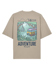 Life Is An Adventure Printed Oversized Organic Cotton Tee