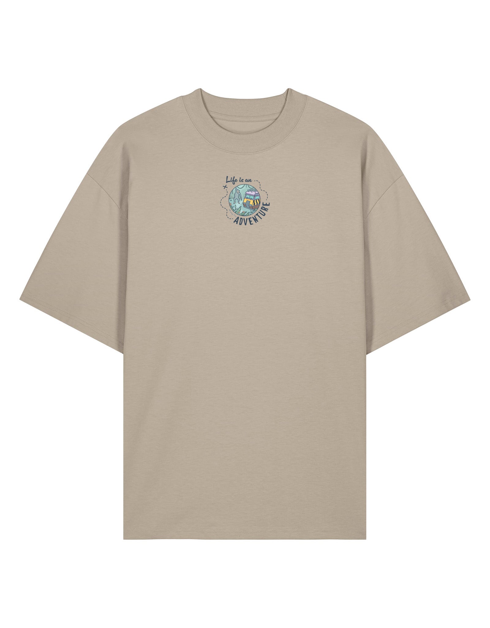 Life Is An Adventure Printed Oversized Organic Cotton Tee