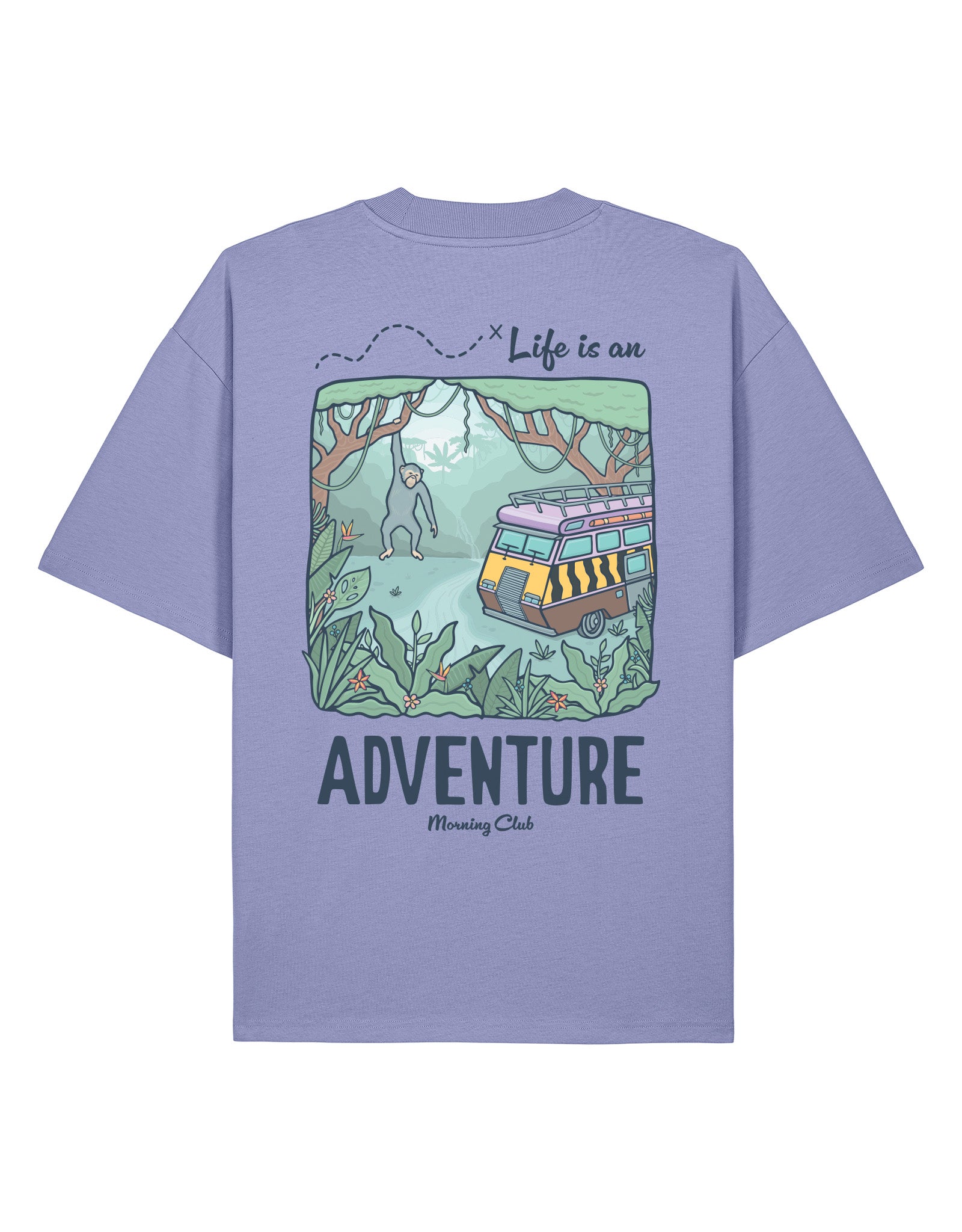 Life Is An Adventure Printed Oversized Organic Cotton Tee