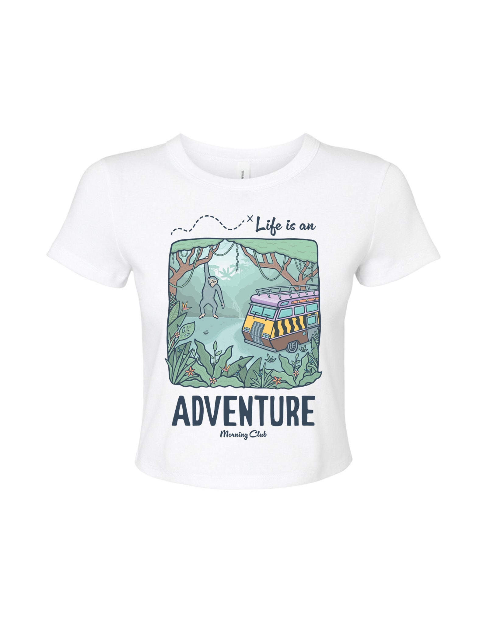 Life Is An Adventure Printed Micro Rib Baby Tee