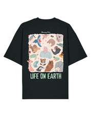 Life On Earth Printed Oversized Organic Cotton Tee