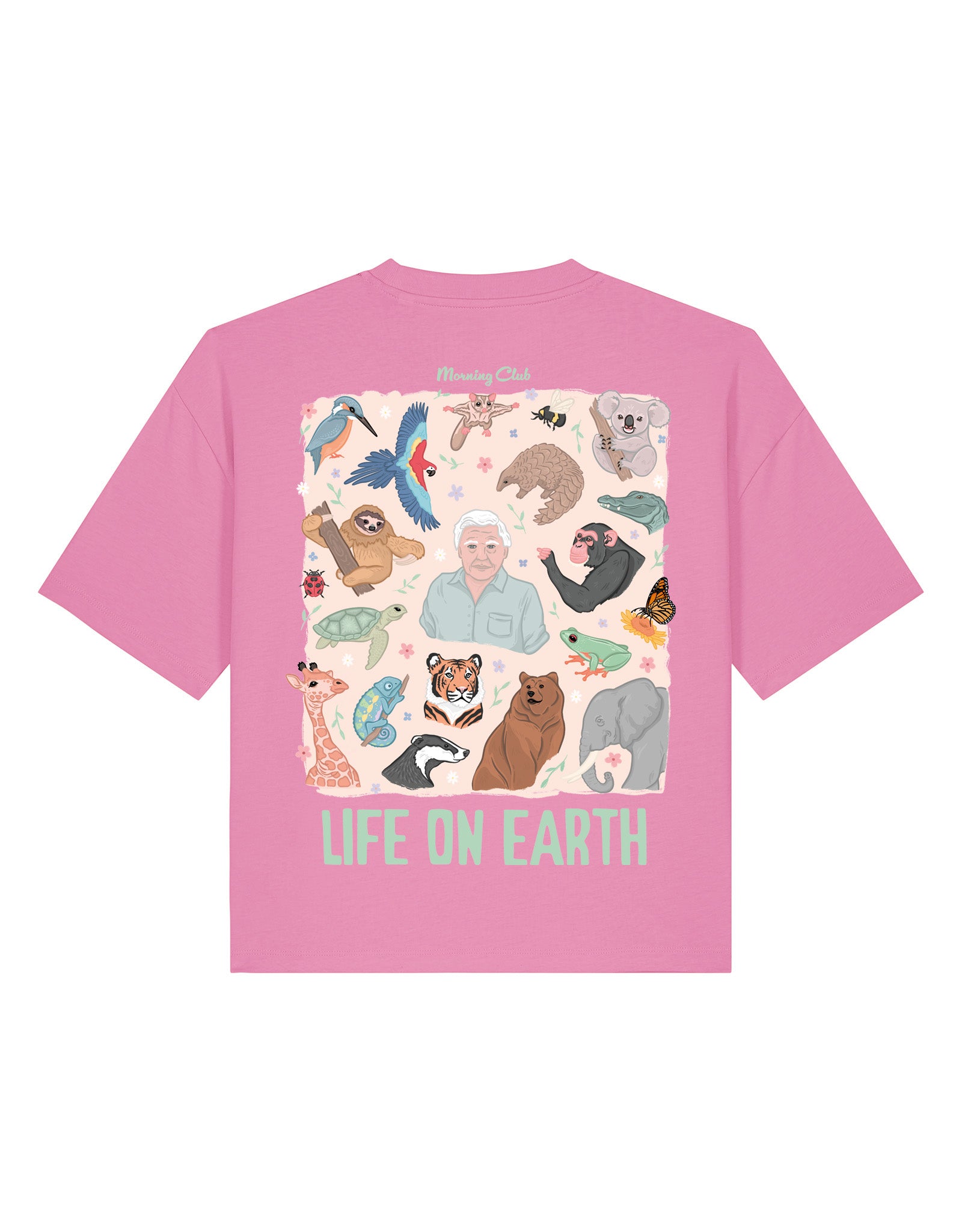 Life On Earth Printed Boxy Organic Cotton Tee
