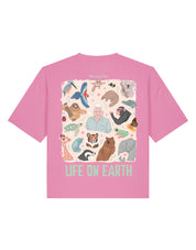 Life On Earth Printed Boxy Organic Cotton Tee