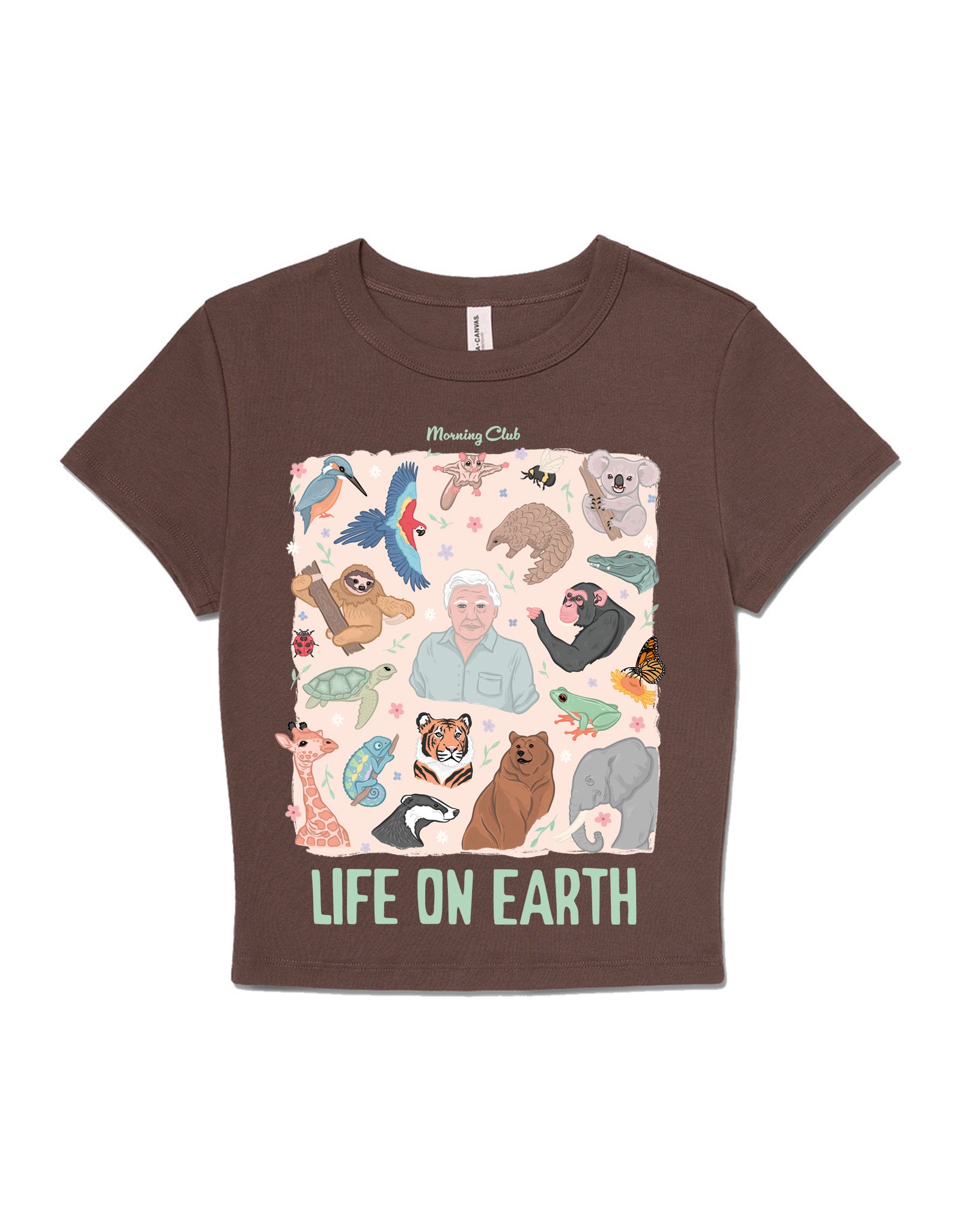 Life On Earth Printed Micro Rib Baby Tee