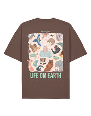 Life On Earth Printed Oversized Organic Cotton Tee