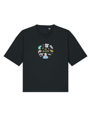 Life On Earth Embroidered Boxy Organic Cotton Tee