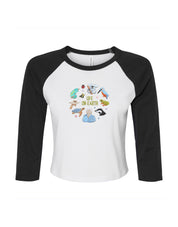 Life On Earth Embroidered Micro Rib 3/4 Sleeve Tee