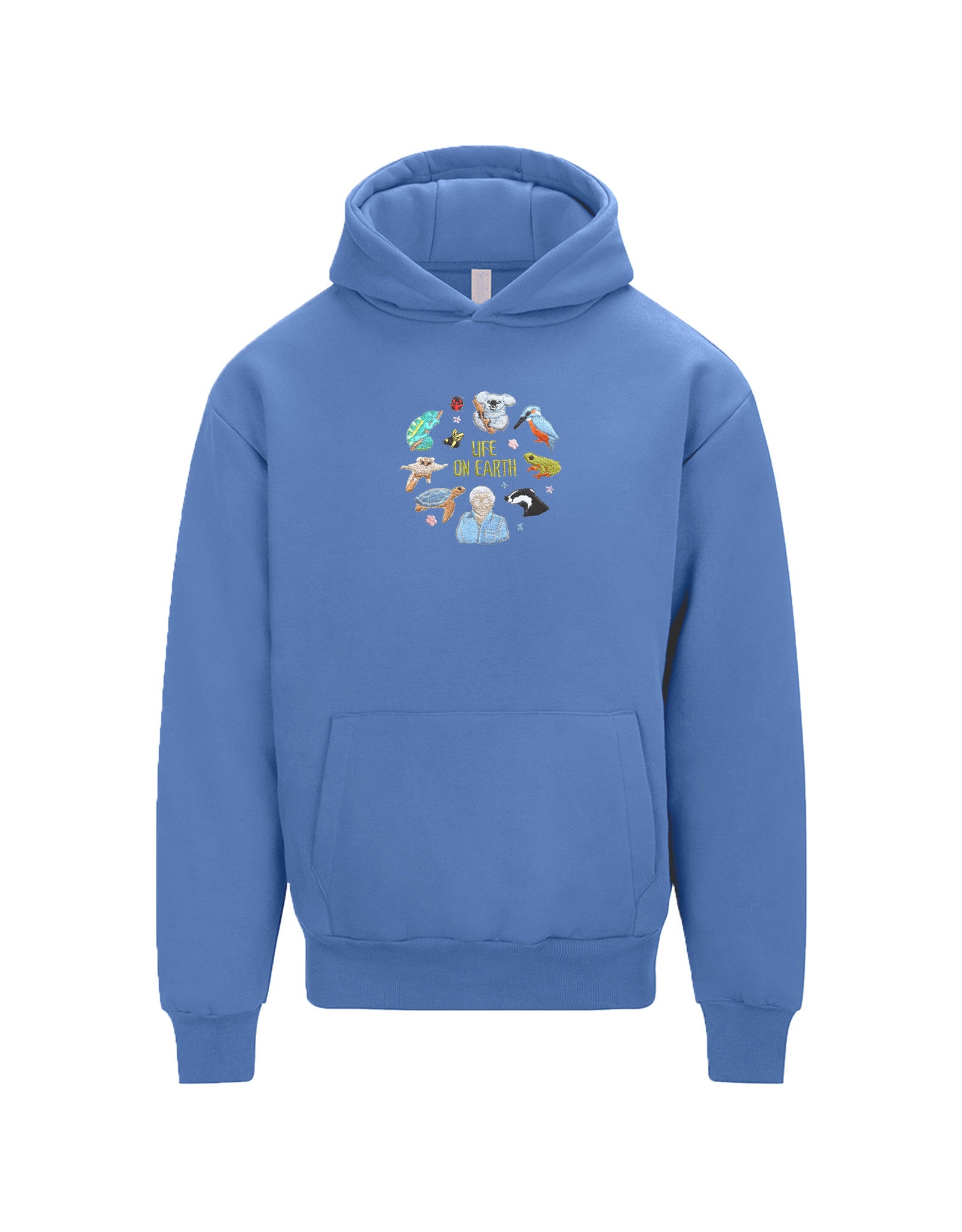 Life On Earth Embroidered Heavyweight Cotton Hoodie