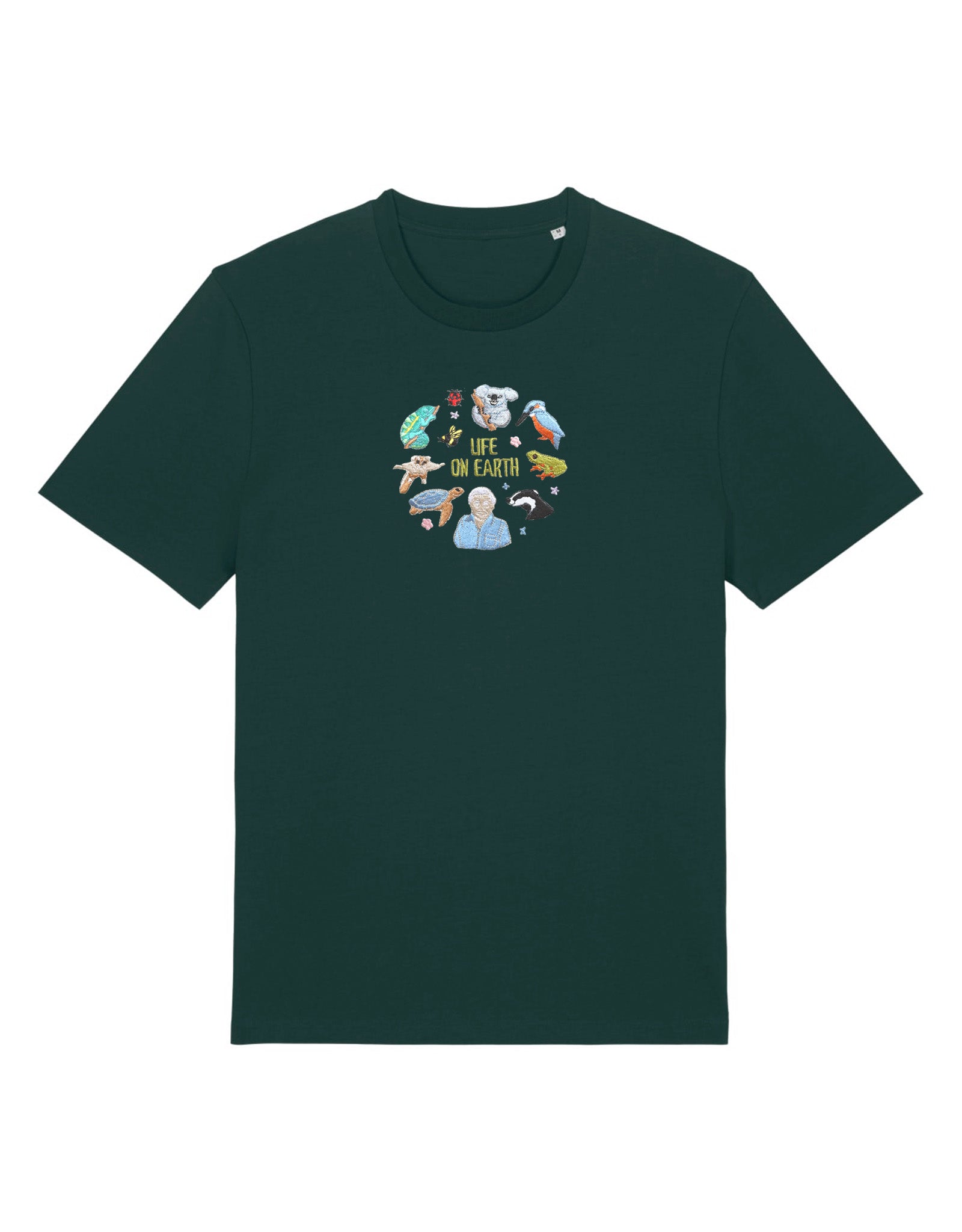 Life On Earth Embroidered Organic Cotton T-Shirt