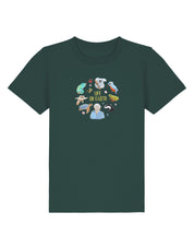 Life On Earth Embroidered Organic Cotton Childrens T-Shirt