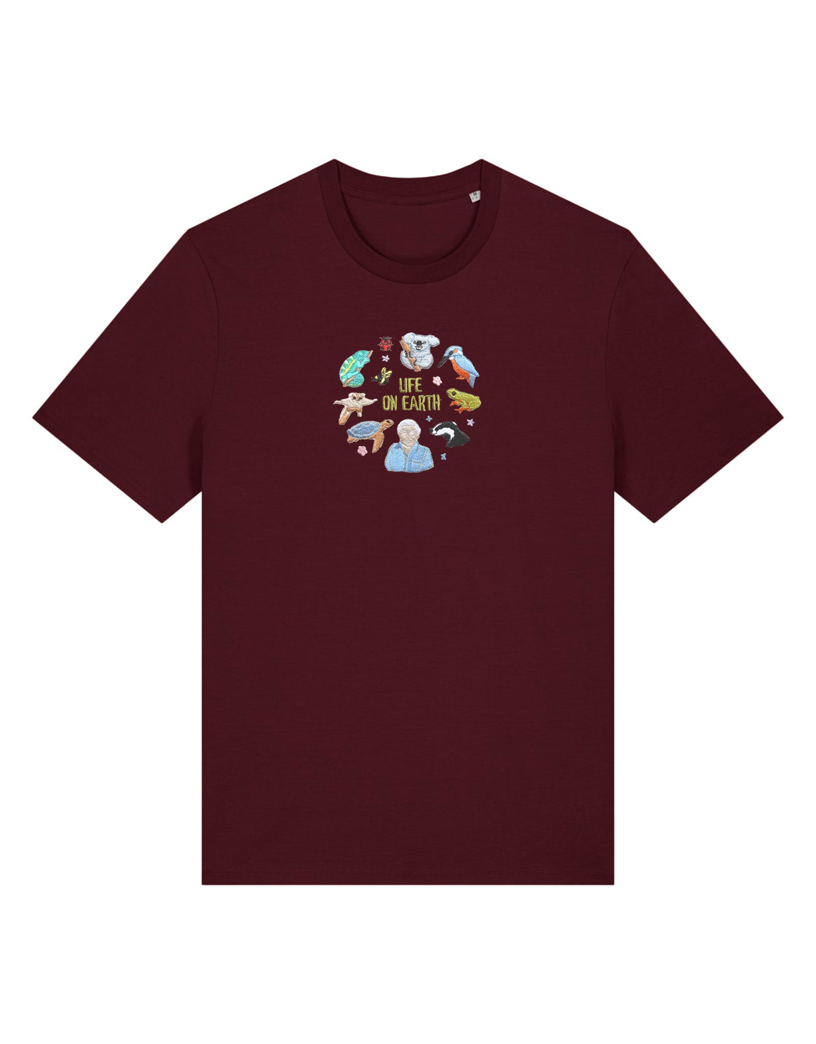 Life On Earth Embroidered Organic Cotton T-Shirt