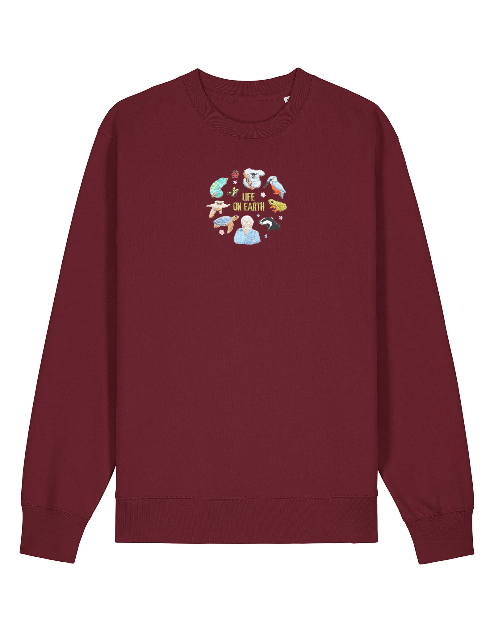 Life On Earth Embroidered Organic Cotton Sweatshirt
