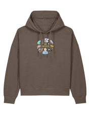 Life On Earth Embroidered Boxy Organic Cotton Hoodie