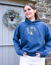 Life On Earth Embroidered Boxy Organic Cotton Hoodie