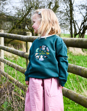 Life On Earth Embroidered Organic Cotton Childrens Sweatshirt