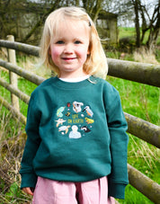 Life On Earth Embroidered Organic Cotton Childrens Sweatshirt