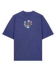 Life On Earth Embroidered Oversized Organic Cotton Tee
