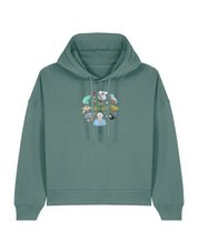 Life On Earth Embroidered Boxy Organic Cotton Hoodie