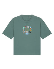 Life On Earth Embroidered Boxy Organic Cotton Tee