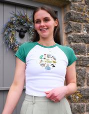 Life On Earth Embroidered Micro Rib Raglan Baby Tee