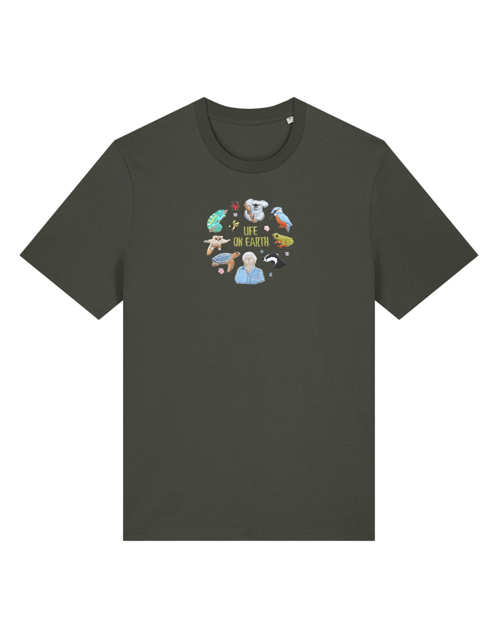 Life On Earth Embroidered Organic Cotton T-Shirt