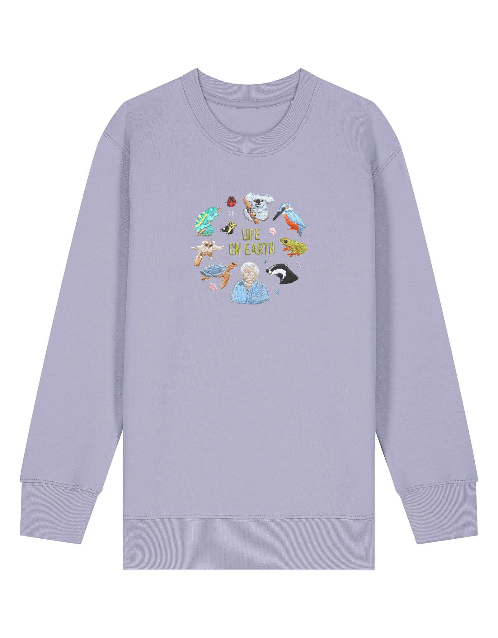Life On Earth Embroidered Organic Cotton Childrens Sweatshirt