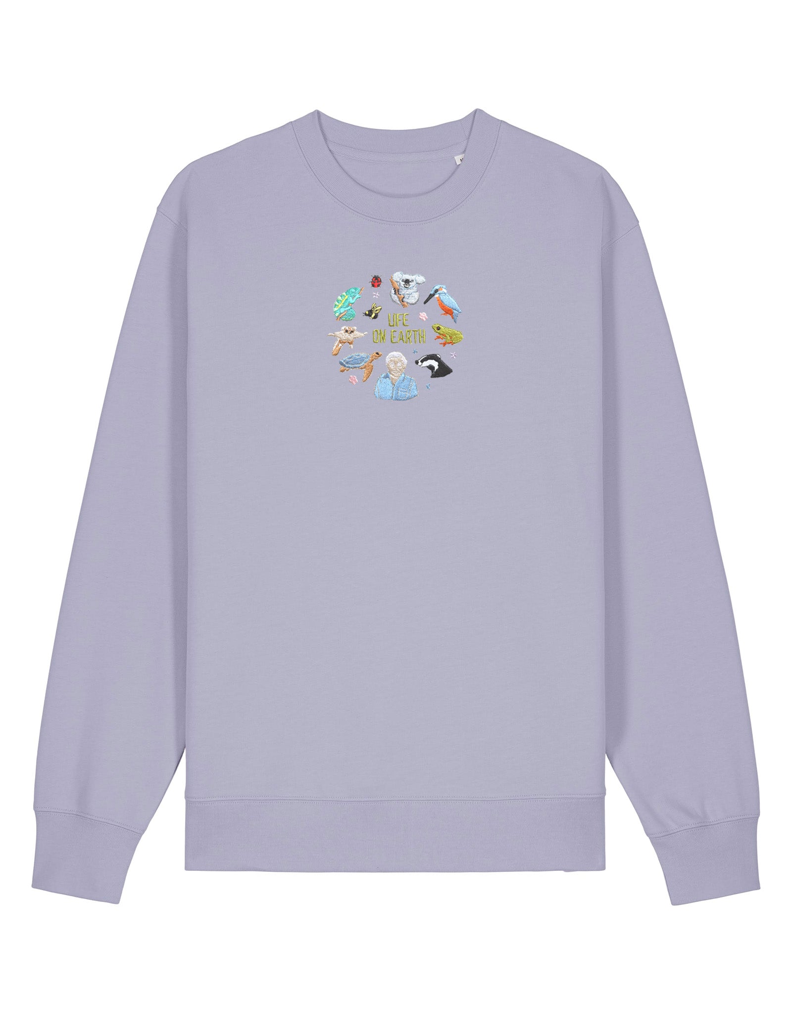 Life On Earth Embroidered Organic Cotton Sweatshirt