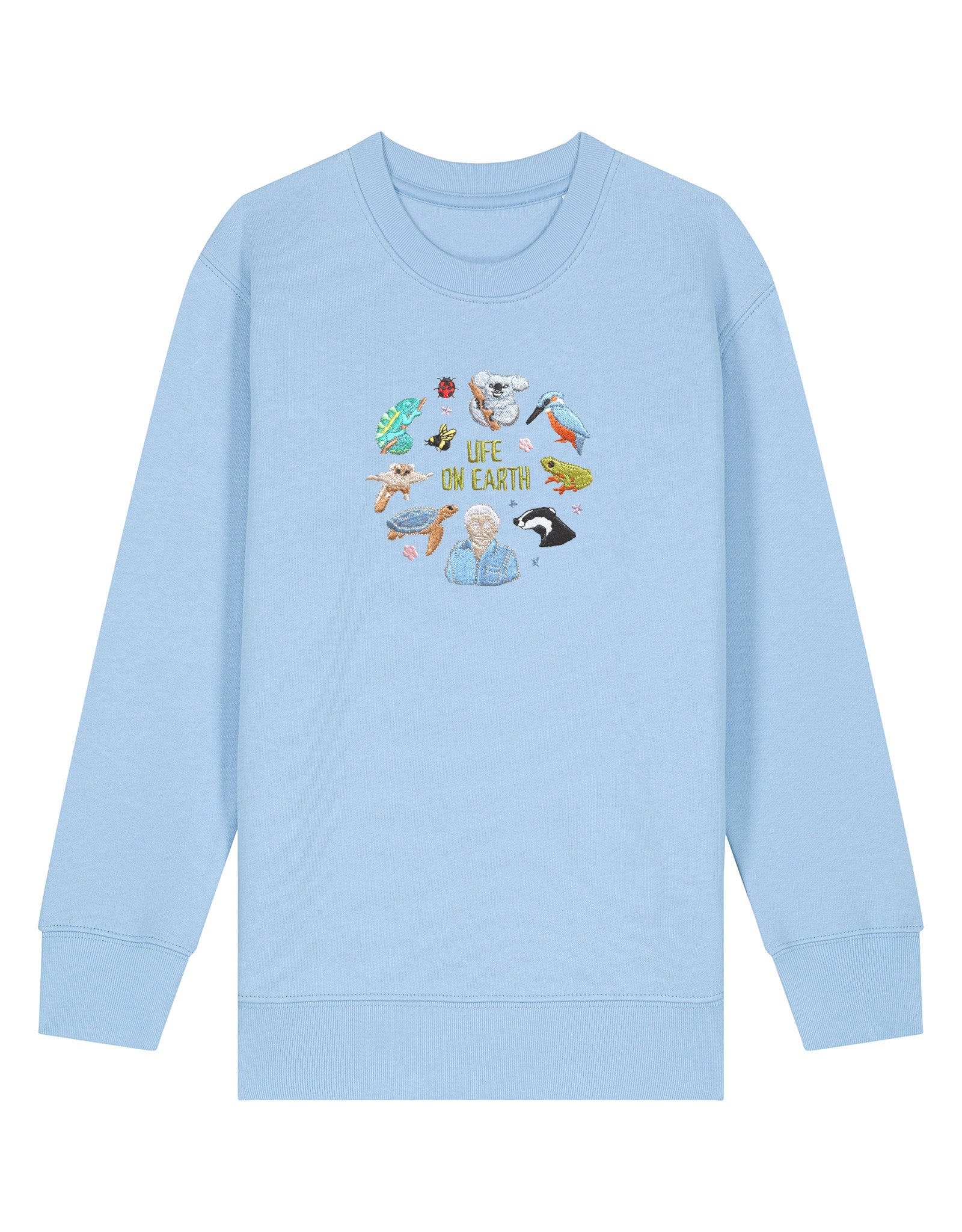 Life On Earth Embroidered Organic Cotton Childrens Sweatshirt