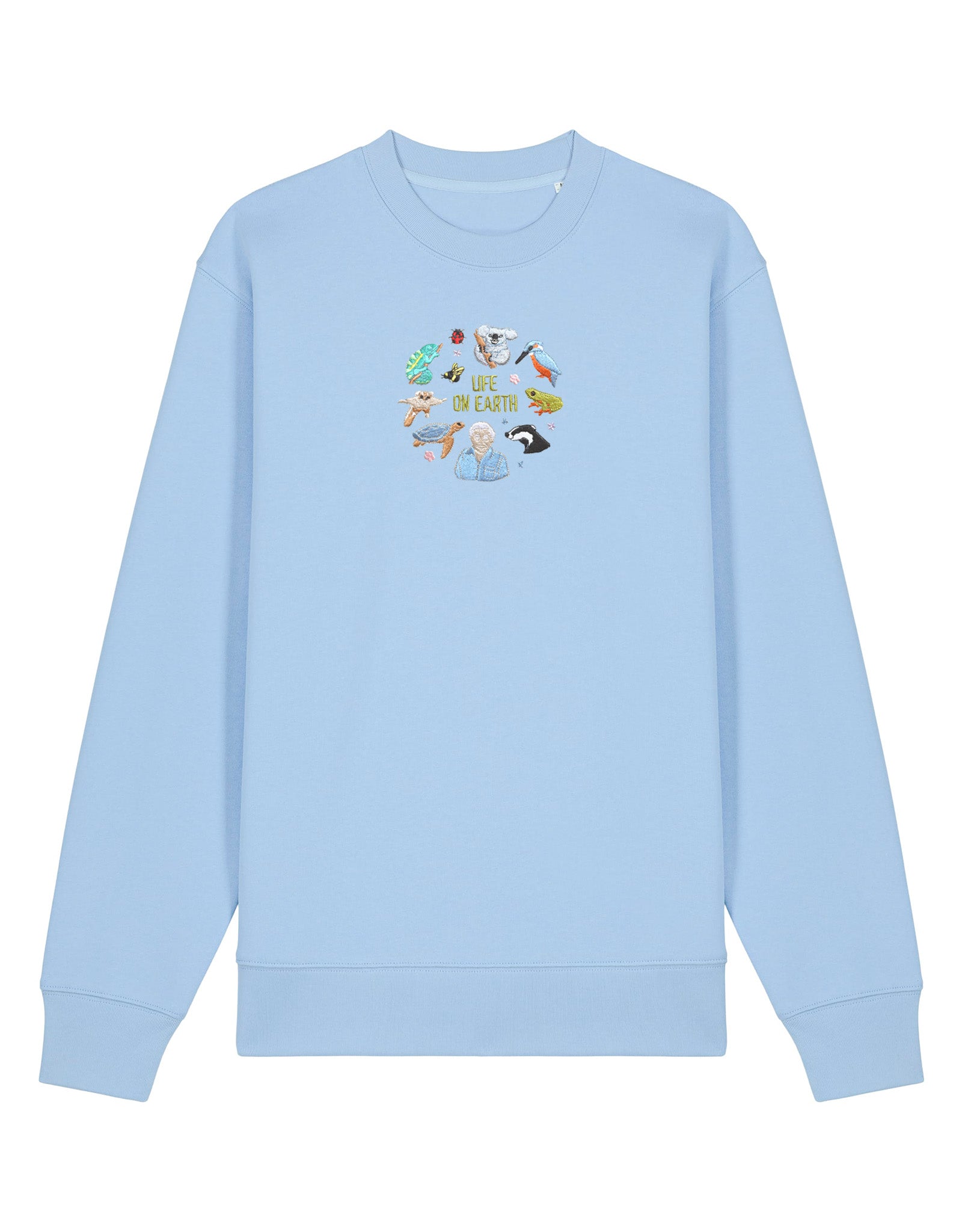 Life On Earth Embroidered Organic Cotton Sweatshirt
