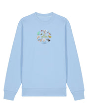 Life On Earth Embroidered Organic Cotton Sweatshirt