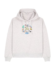 Life On Earth Embroidered Boxy Organic Cotton Hoodie