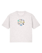 Life On Earth Embroidered Boxy Organic Cotton Tee