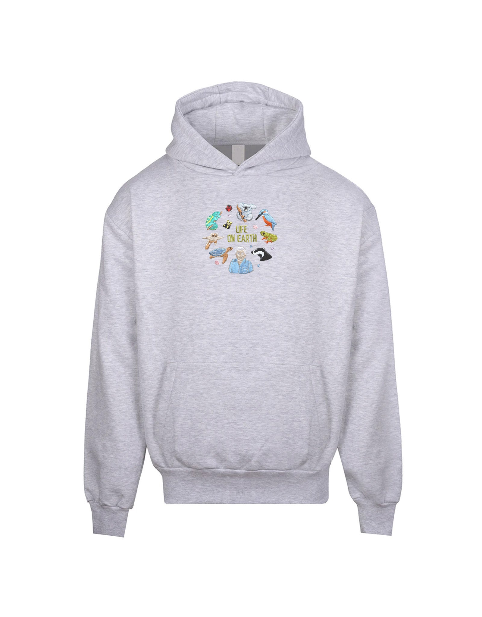 Life On Earth Embroidered Heavyweight Cotton Hoodie