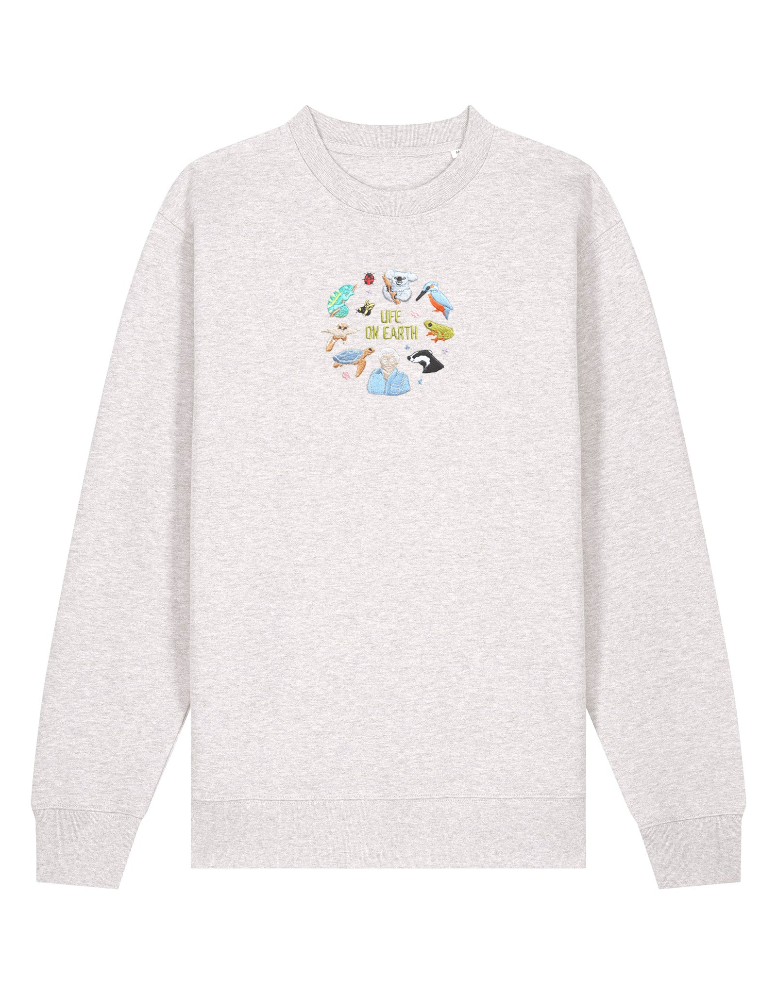 Life On Earth Embroidered Organic Cotton Sweatshirt