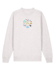 Life On Earth Embroidered Organic Cotton Sweatshirt